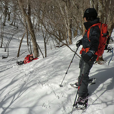 転んでも平気な柔らかい雪がここにはあります